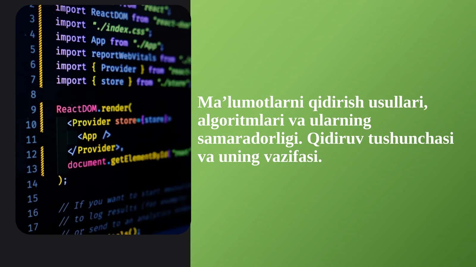 Ma’lumotlarni qidirish usullari, algoritmlari va ularning samaradorligi