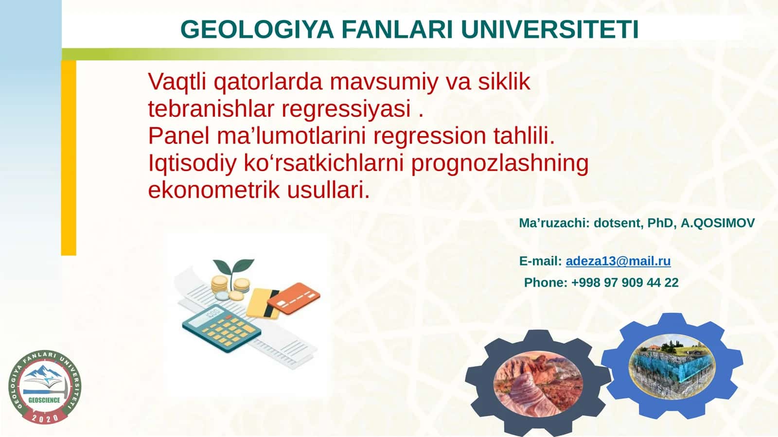 Vaqtli qatorlarda mavsumiy va siklik tebranishlar regressiyasi
