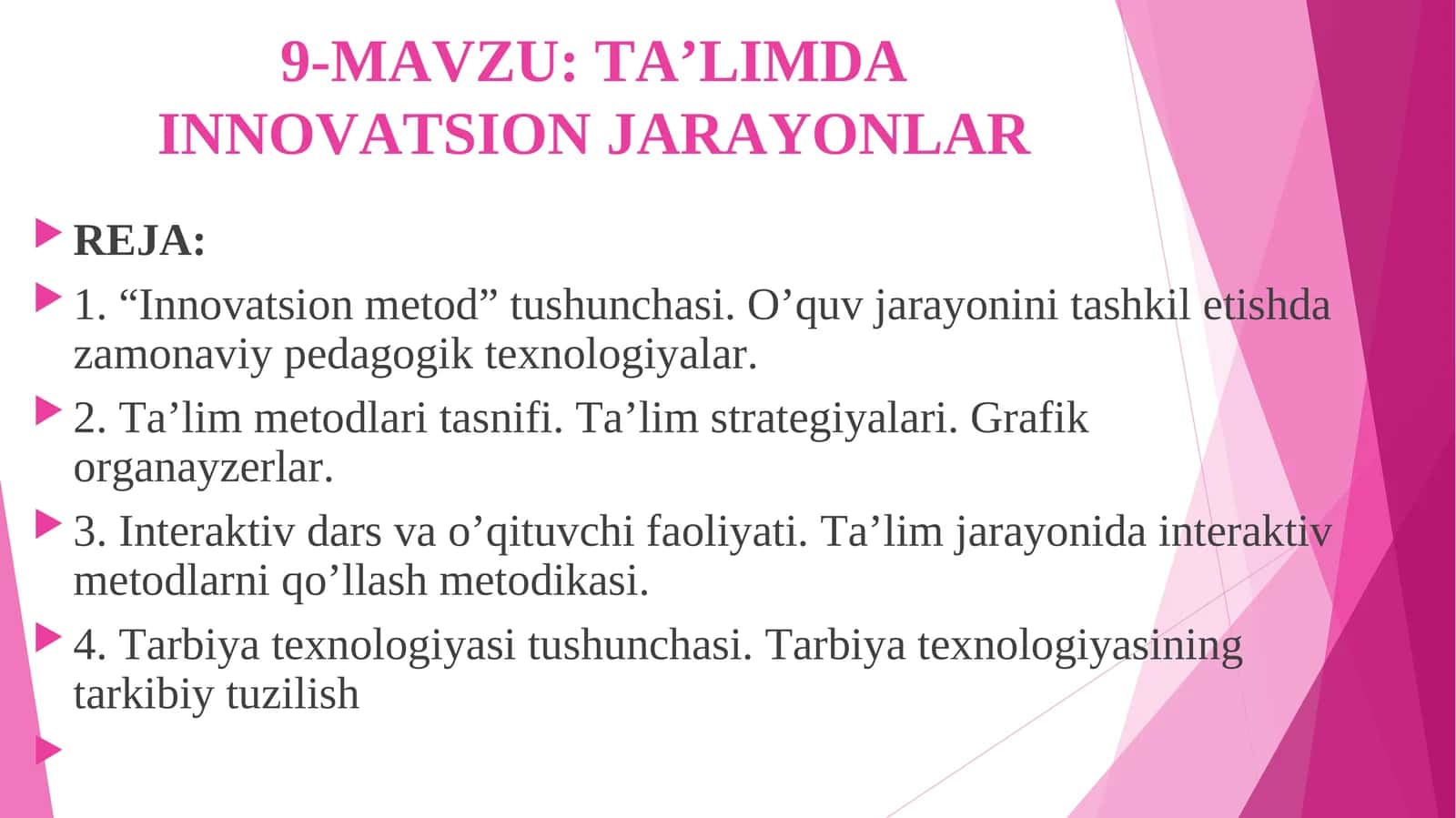 TA’LIMDA INNOVATSION JARAYONLAR
