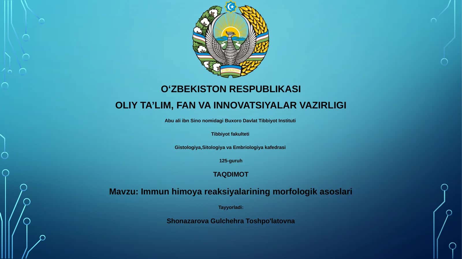 Immun himoya reaksiyalarining morfologik asoslari