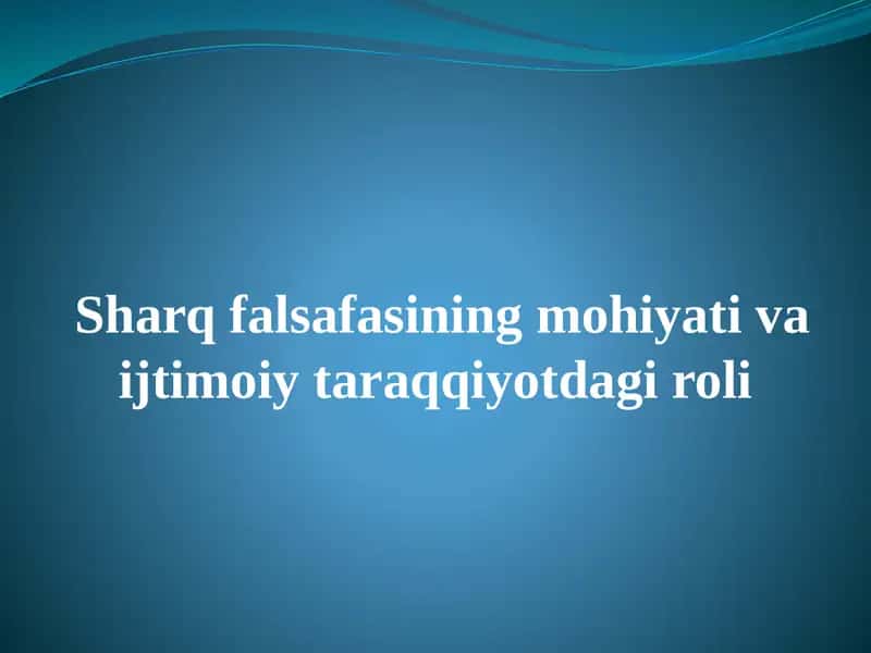 Sharq falsafasi