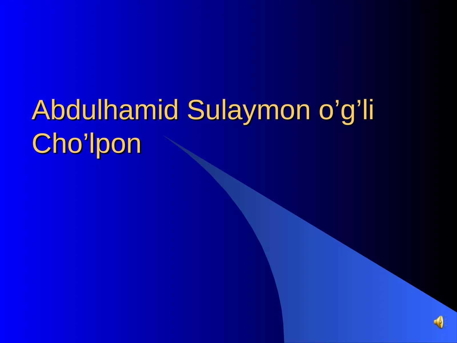 Abdulhamid Sulaymon o’g’li Cho’lpon