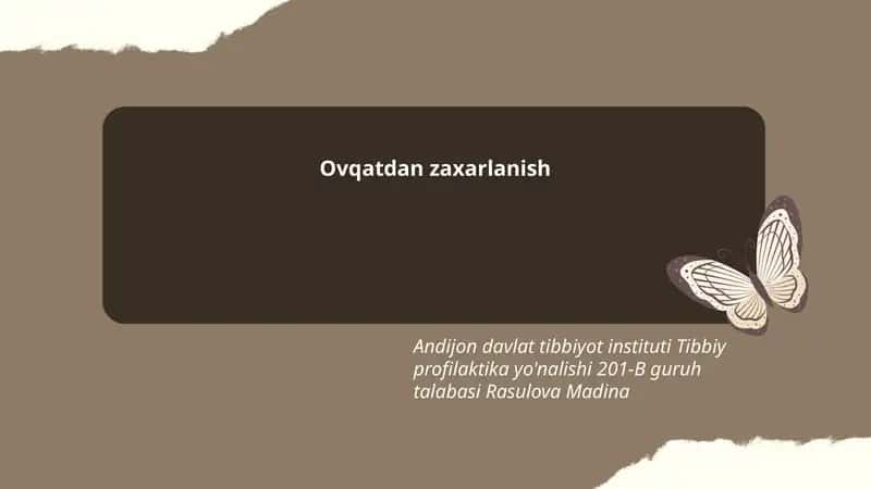 Ovqatdan zaxarlanish