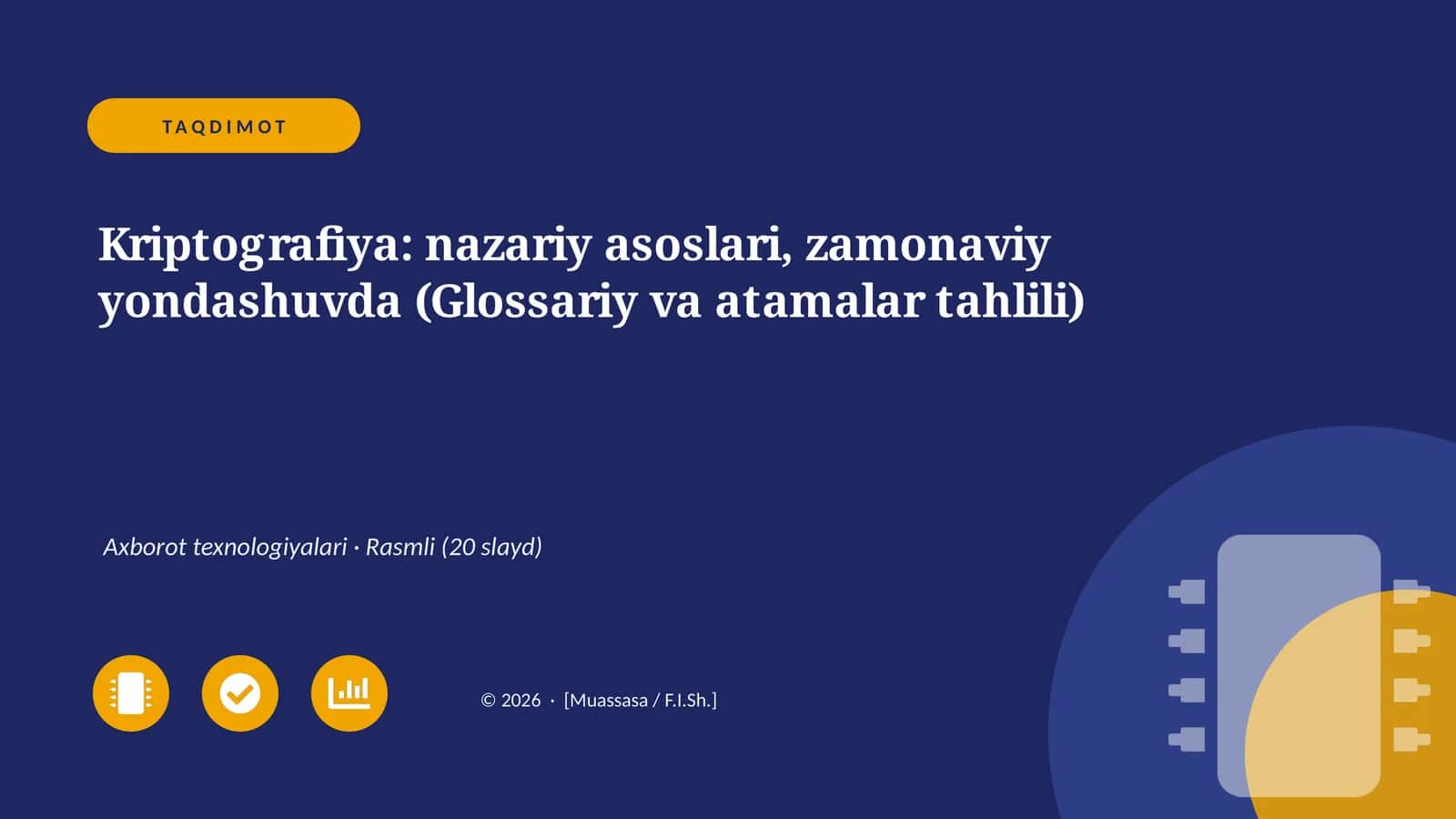 Kriptografiya: nazariy asoslari, zamonaviy yondashuvda