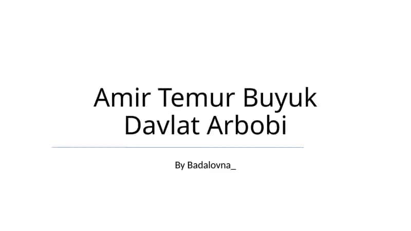 Amir Temur Buyuk Davlat Arbobi