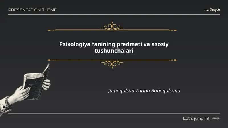 Psixologiya fanining predmeti va asosiy tushunchalari
