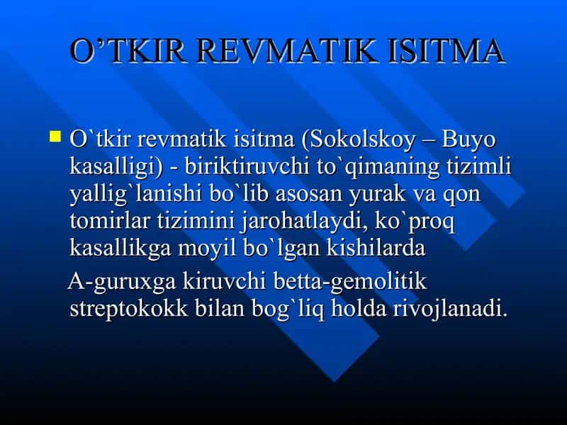 O’TKIR REVMATIK ISITMA