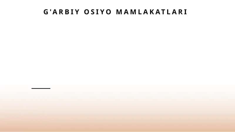 G'arbiy Osiyo mamlakatlari