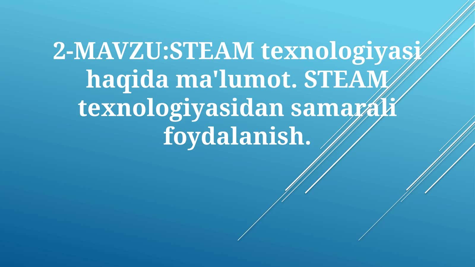 STEAM texnologiyasi