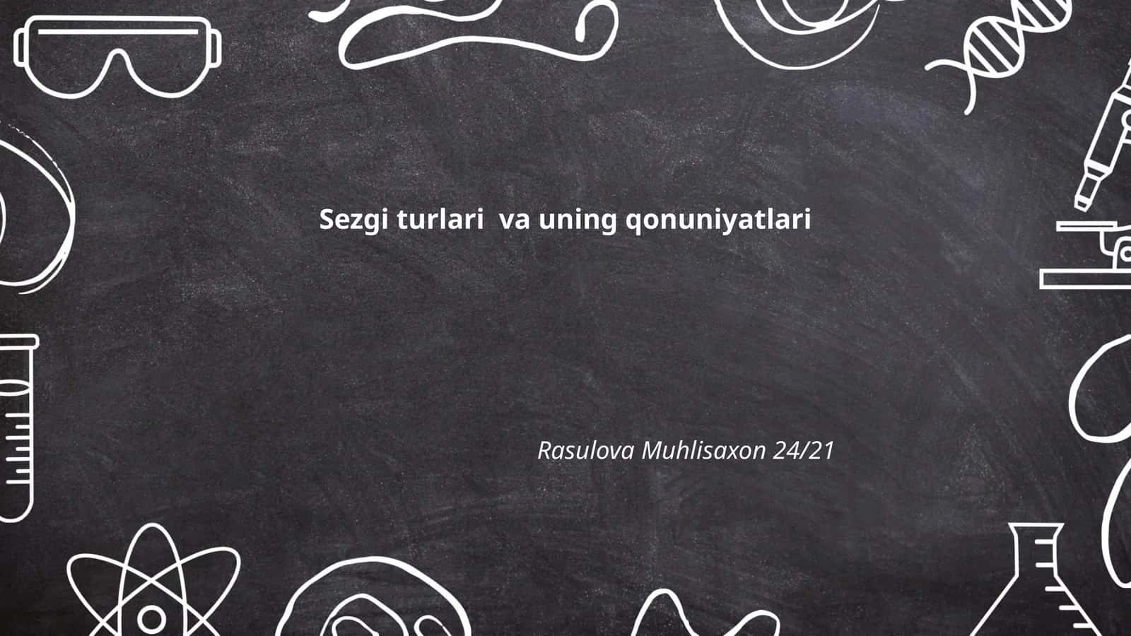 Sezgi turlari va uning qonuniyatlari
