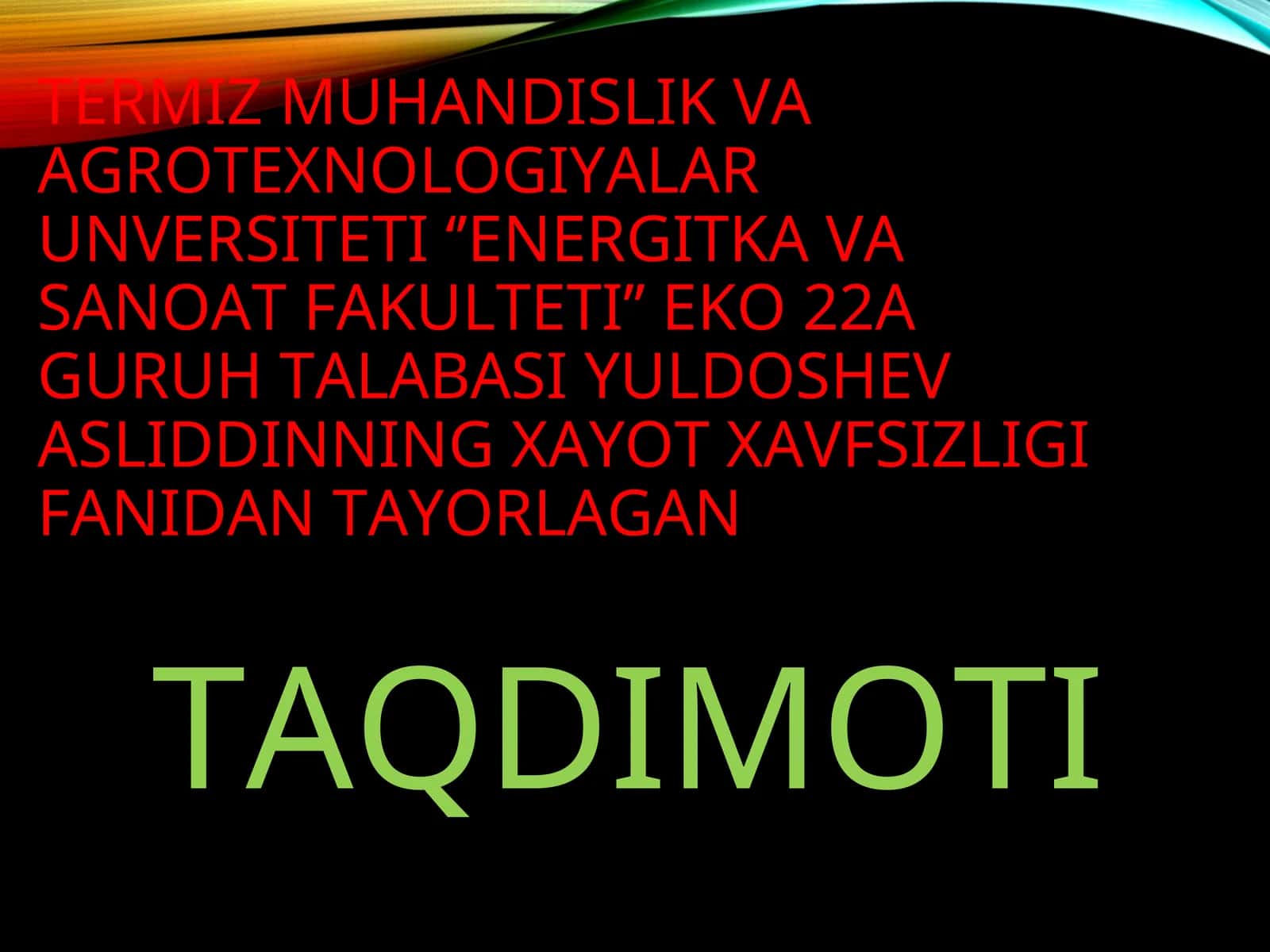 ishlab chiqarish korxonalarida shovqin va titrash