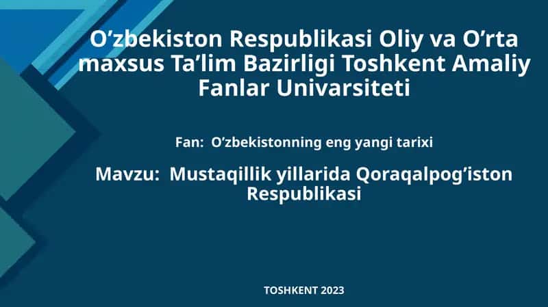 Mustaqillik yillarida Qoraqalpog’iston Respublikasi