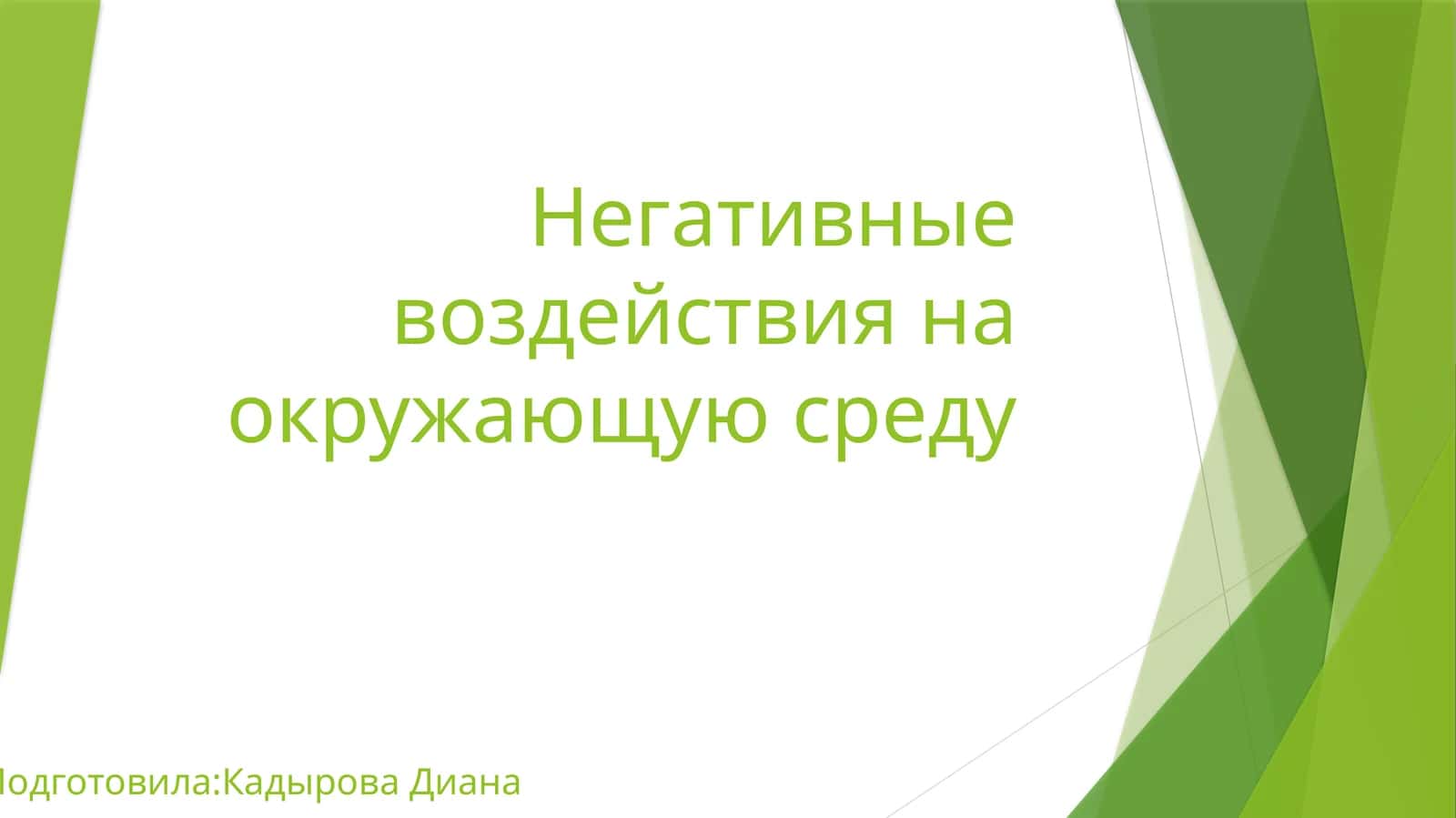 Негативные воздействия на окружающую среду