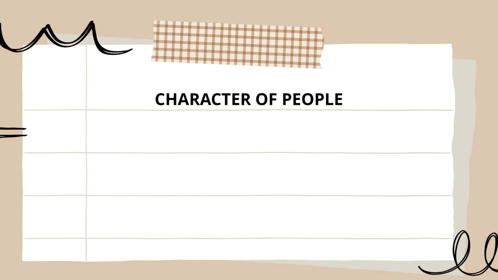 CHARACTER OF PEOPLE