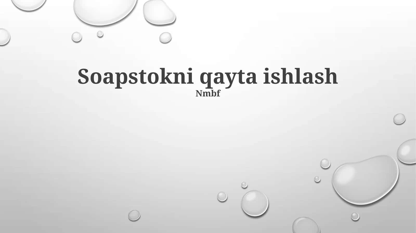 Soapstokni qayta ishlash