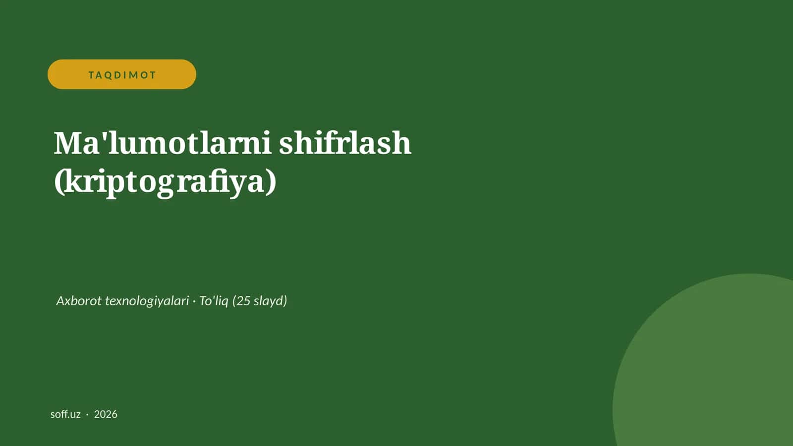 Ma'lumotlarni shifrlash (kriptografiya)