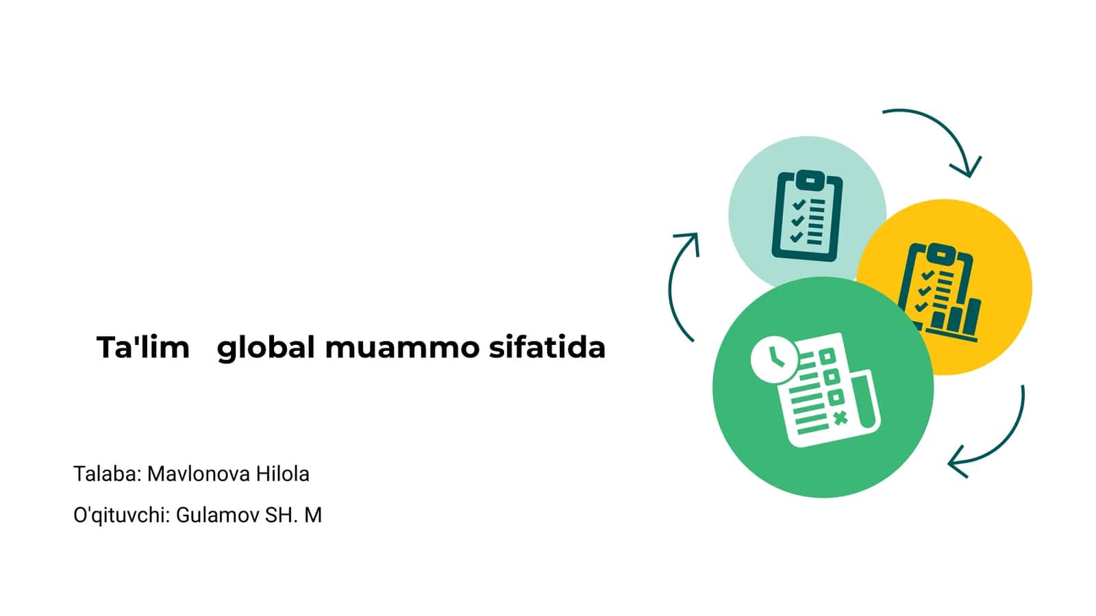 Ta'lim global muammo sifatida