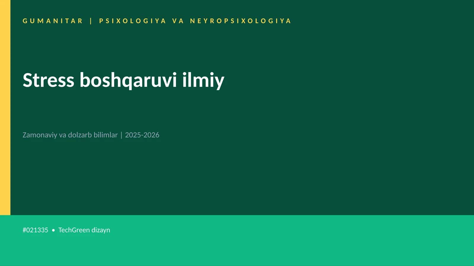 Stress boshqaruvi ilmiy