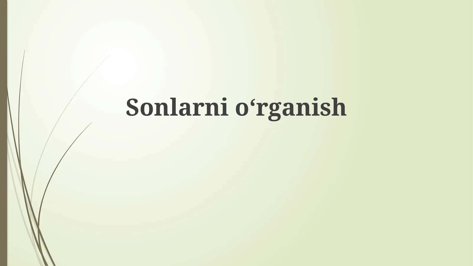 Sonlarnioʻrganish