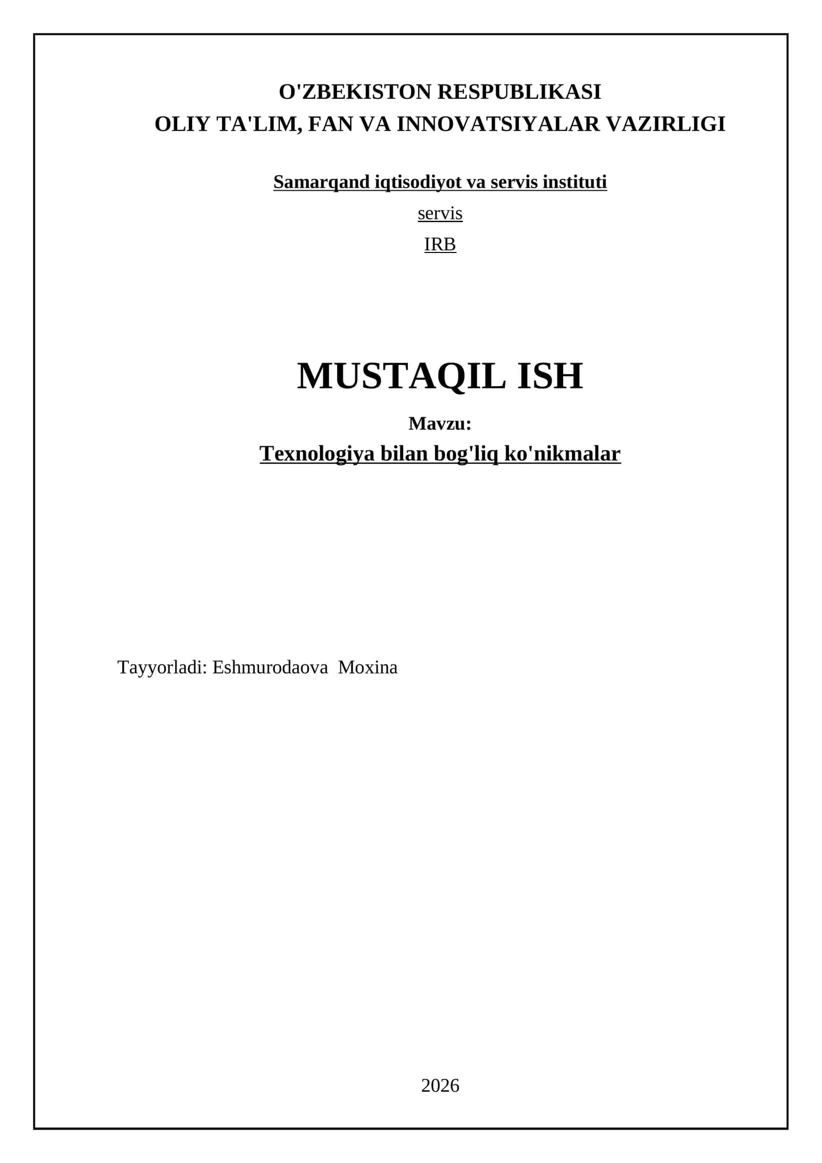 Texnologiya bilan bog'liq ko'nikmalar