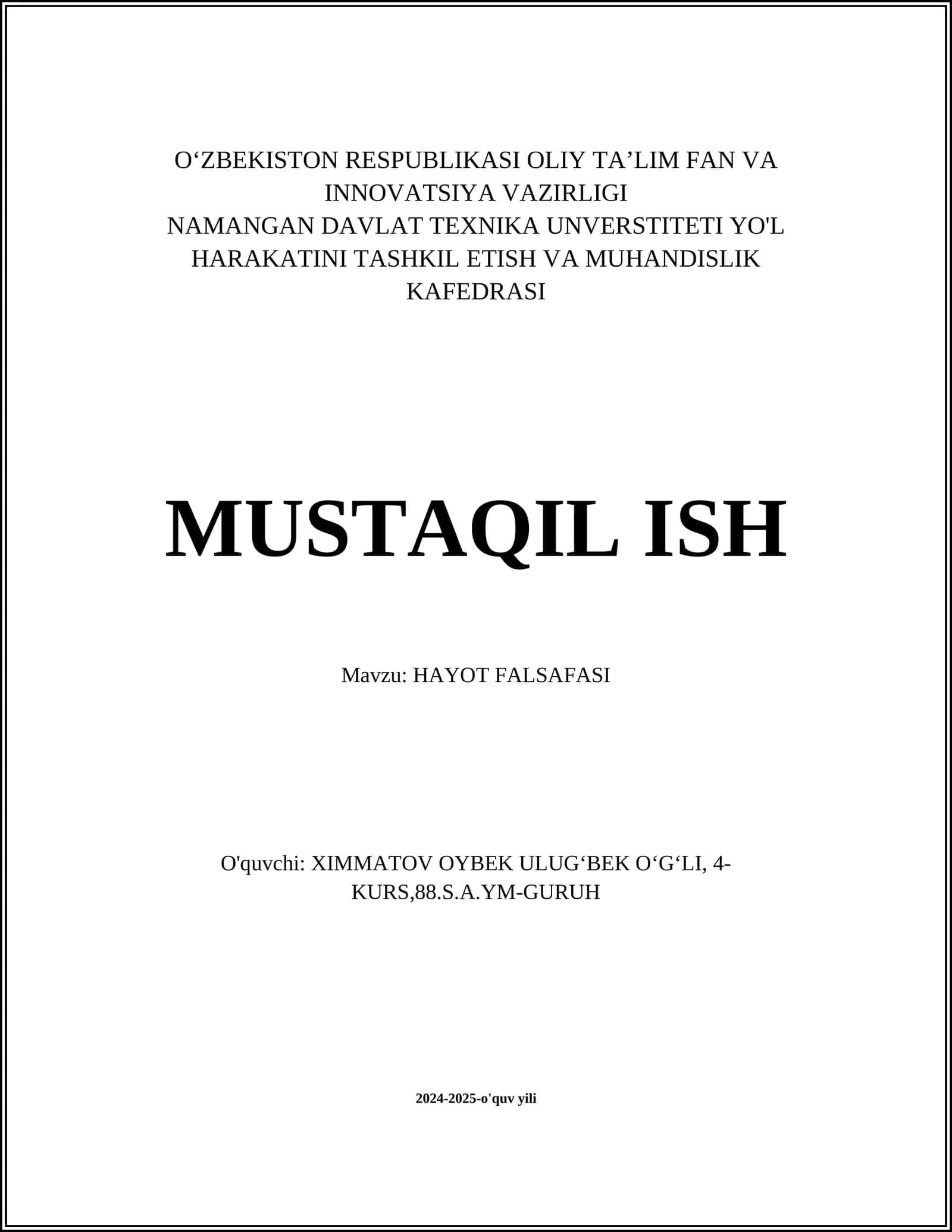 HAYOT FALSAFASI
