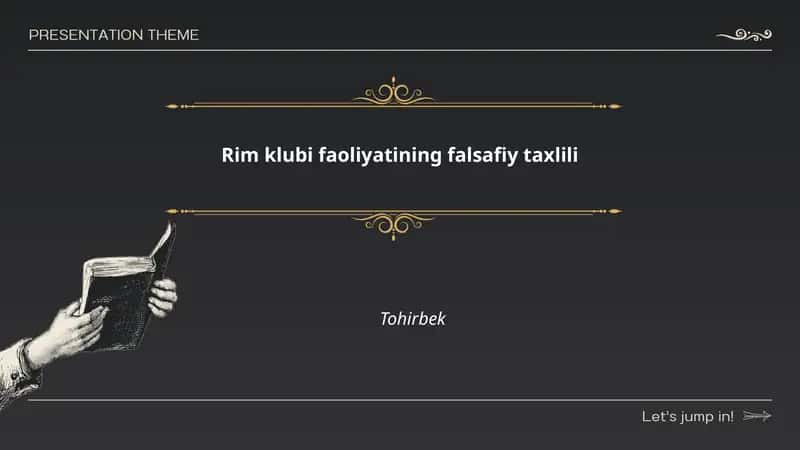 Rim klubi faoliyatining falsafiy taxlili