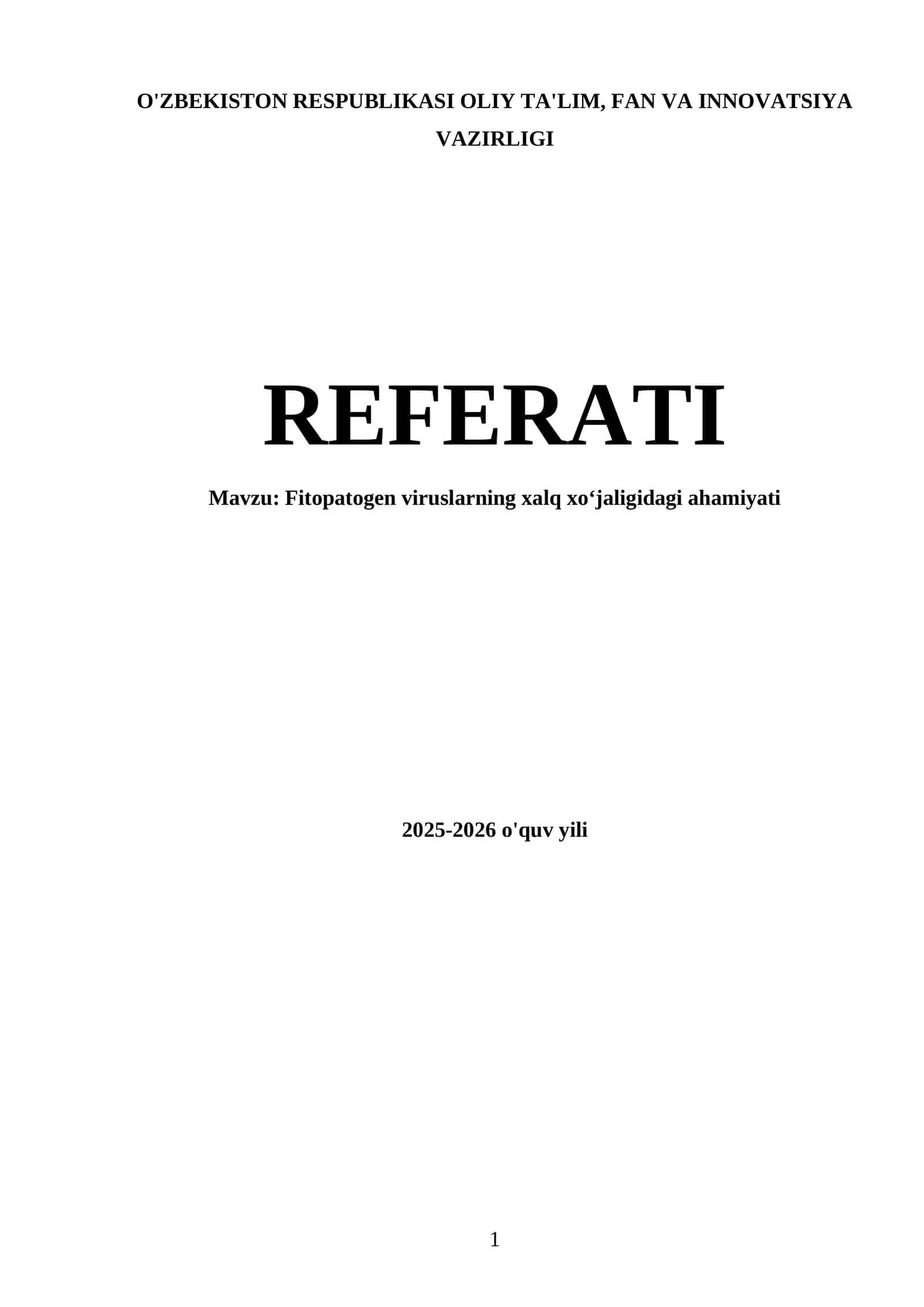 Fitopatogen viruslarning xalq xoʻjaligidagi ahamiyati