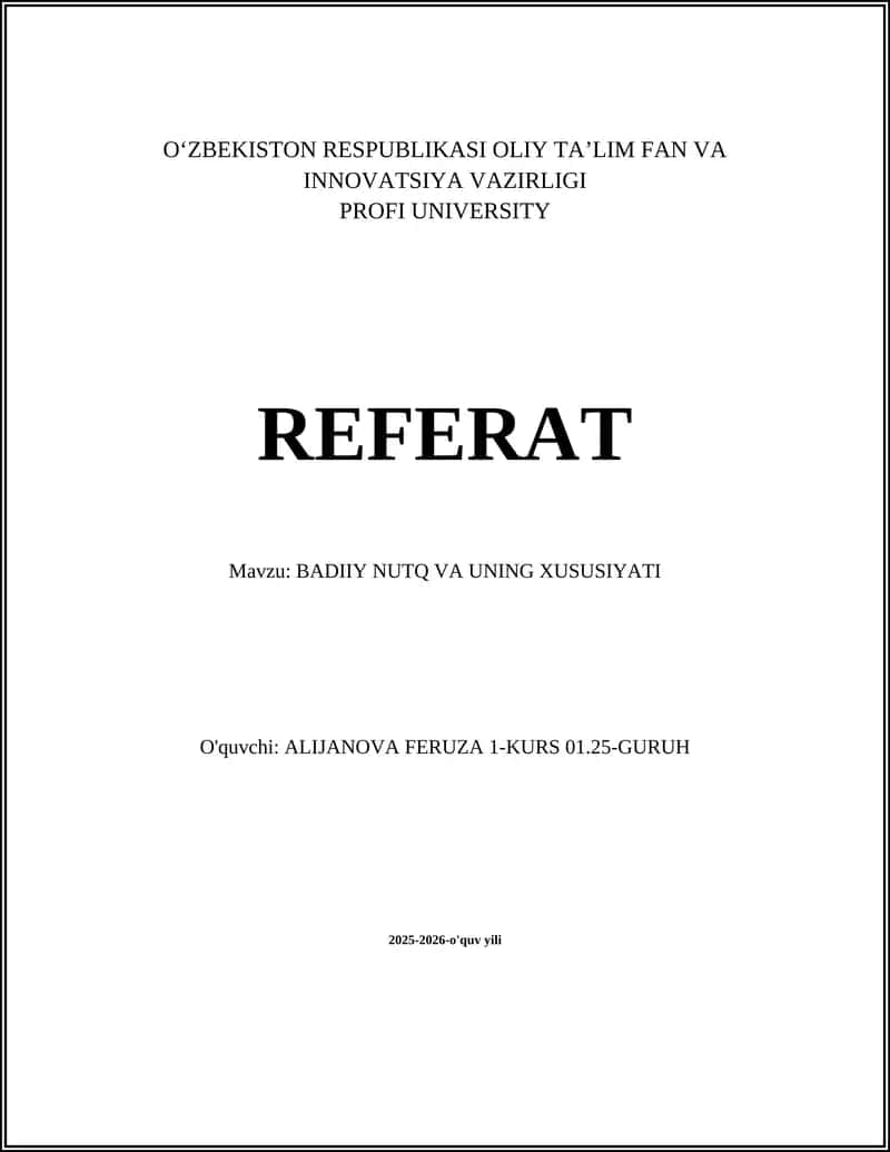 Badiiy Nutq va uning Xususiyatlari