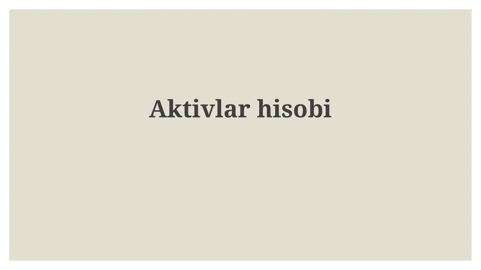 Aktivlarhisobi