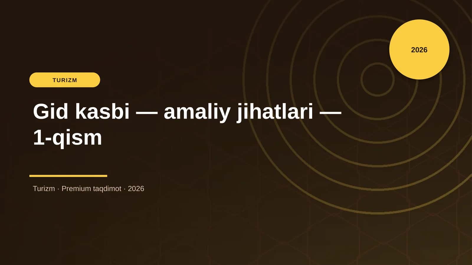 Gid kasbi — amaliy jihatlari — 1-qism