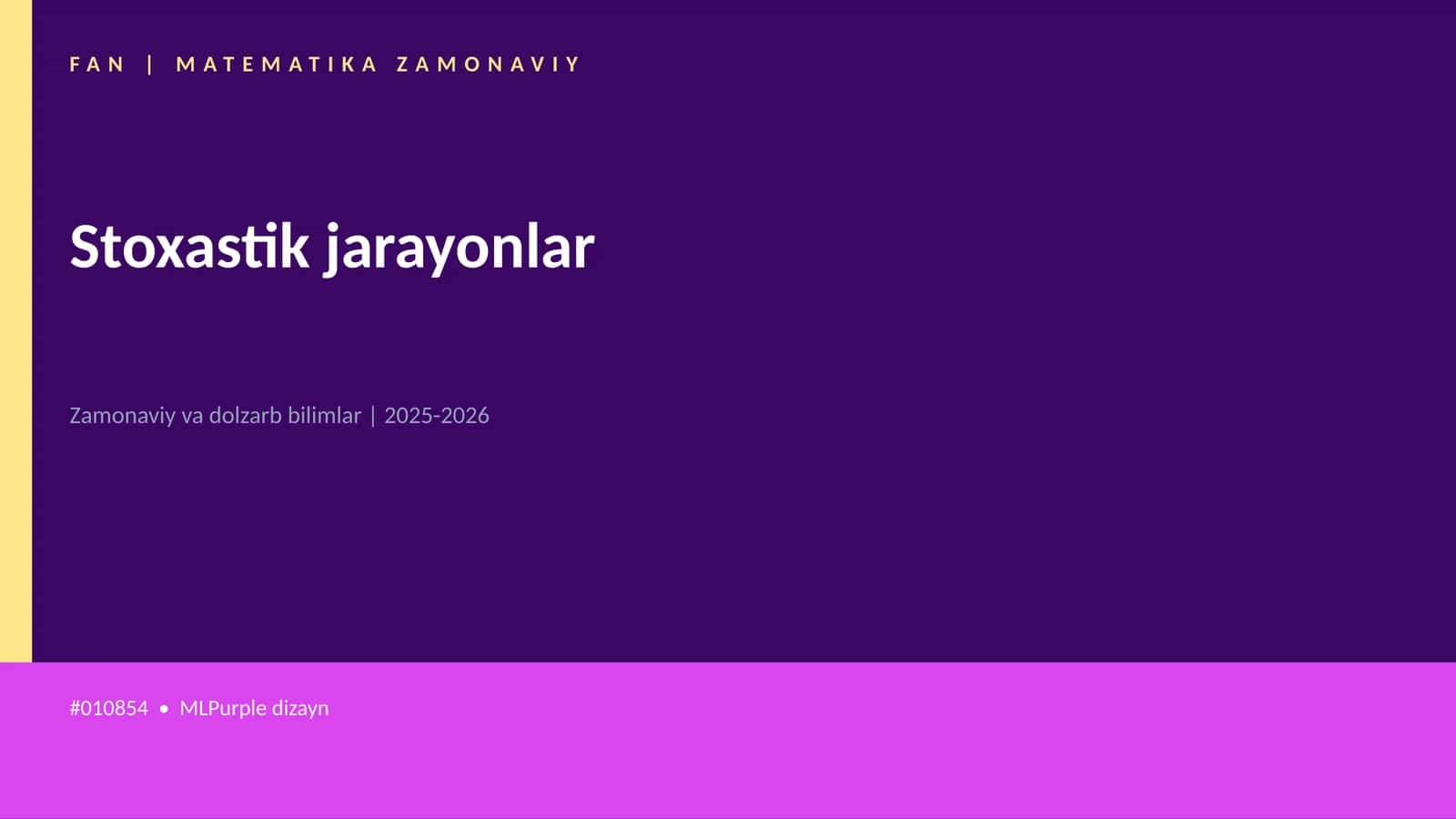 Stoxastik jarayonlar