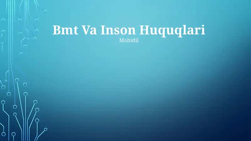 BMT Va Inson Huquqlari