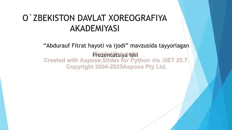 Abdurauf Fitrat hayoti va ijodi