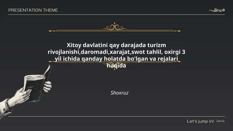 Xitoy davlatini turizm rivojlanishi