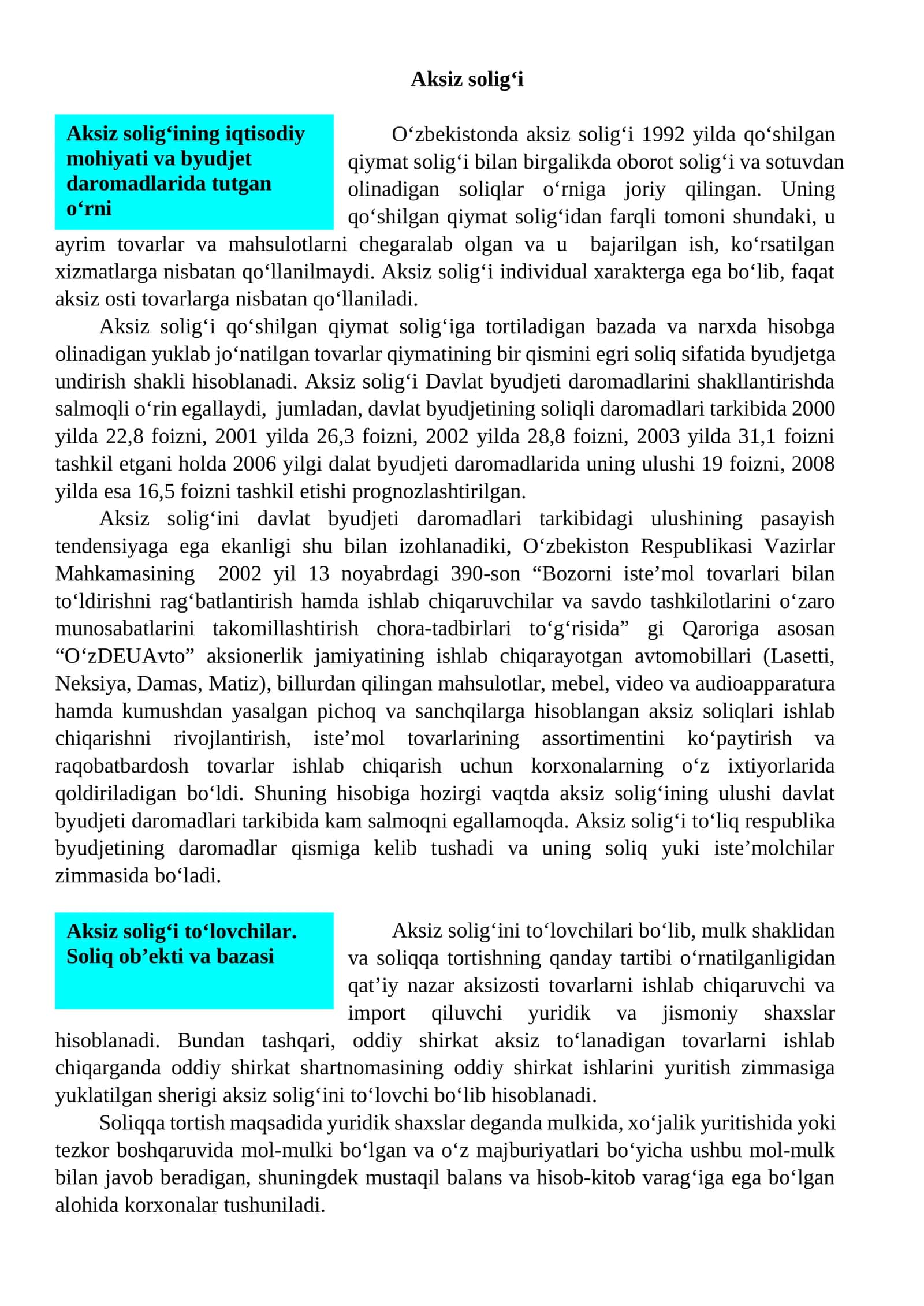 Aksiz solig‘i