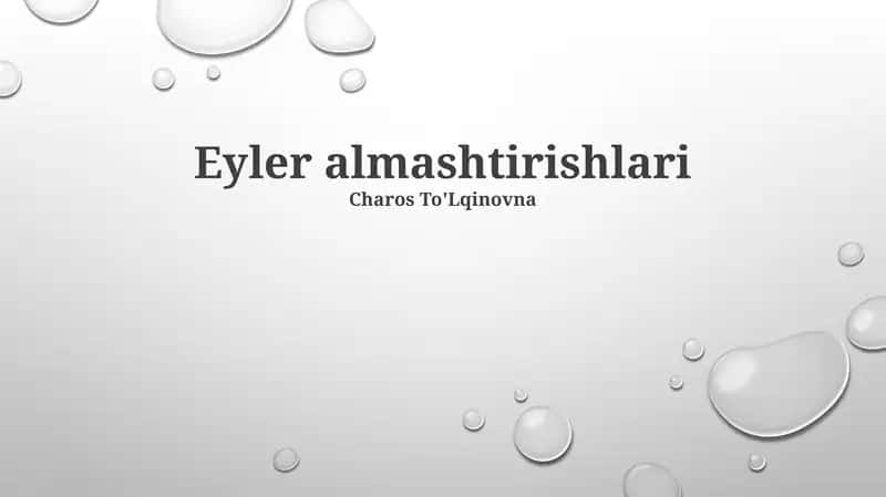 Eyler almashtirishlari