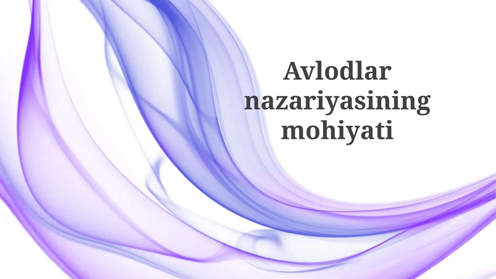 Avlodlar nazariyasining mohiyati