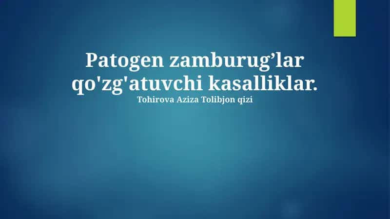 Zamburug’lar qo'zg'atuvchi kasalliklar