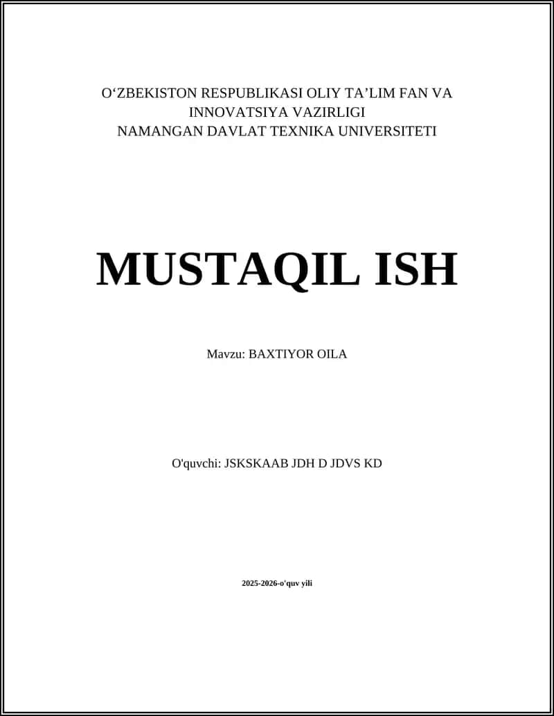 BAXTIYOR OILA