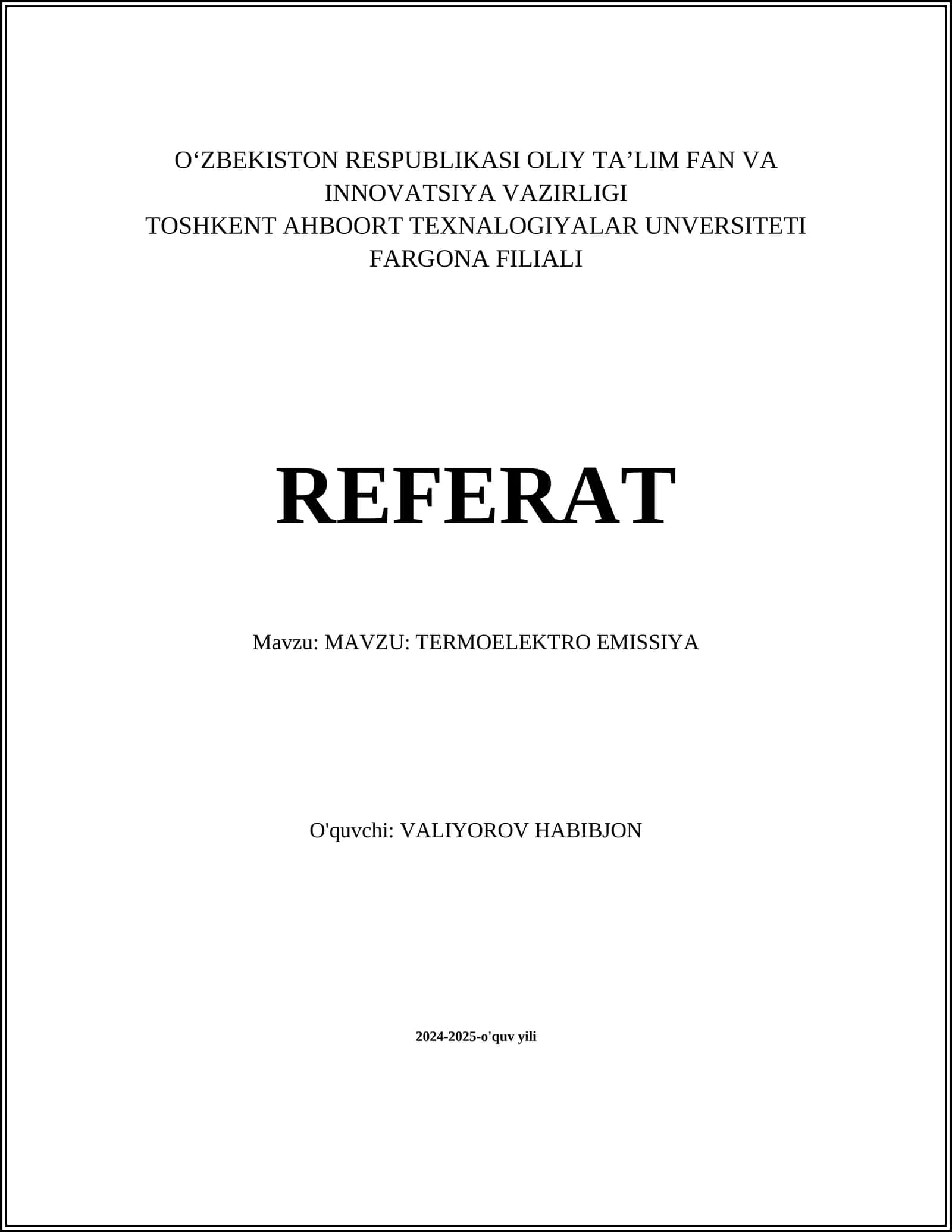 TERMOELEKTRO EMISSIYA