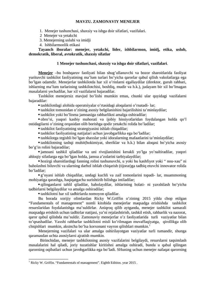 Zamonaviy Menejer