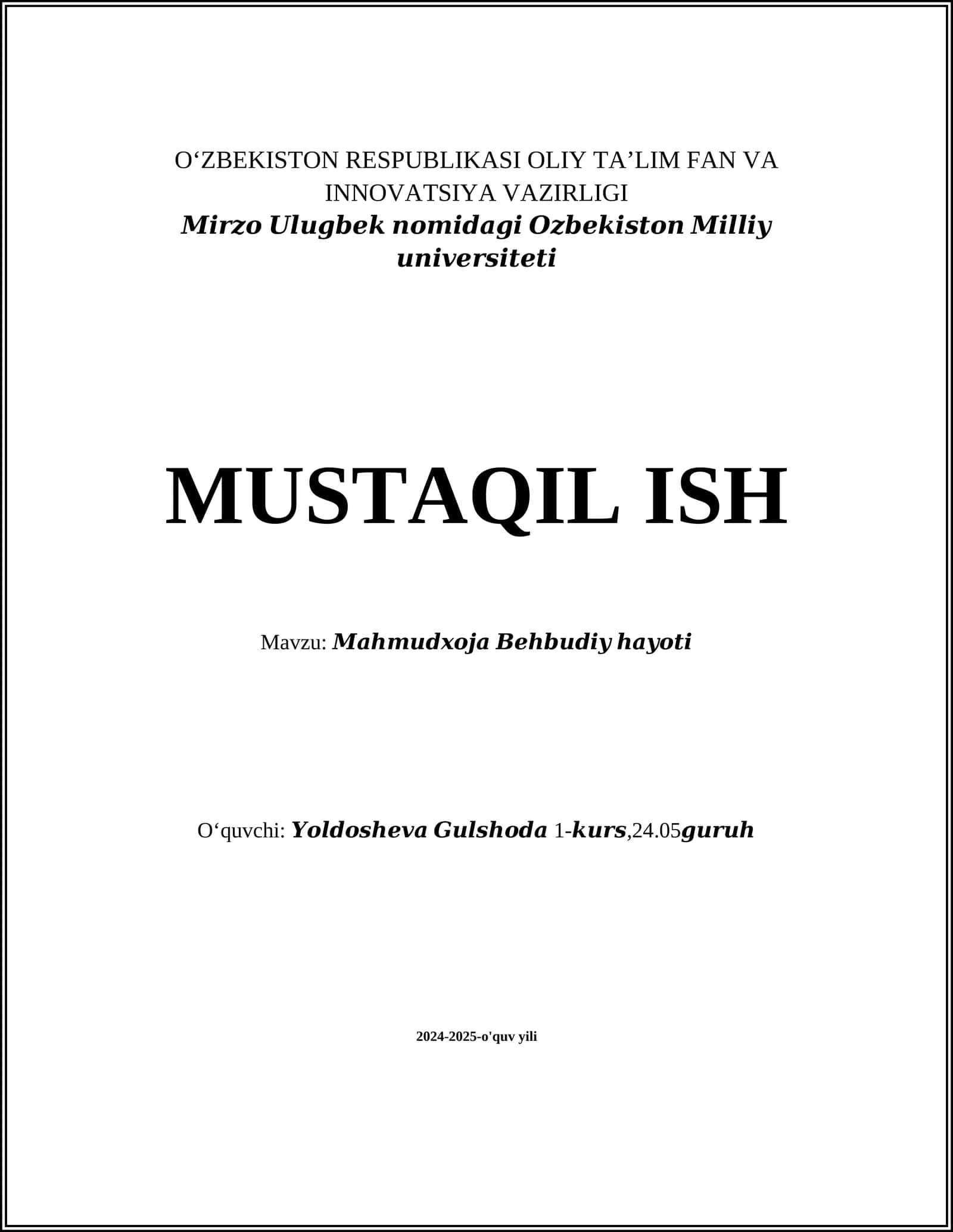 Mahmudxo'ja Behbudiyning tarjimai holi