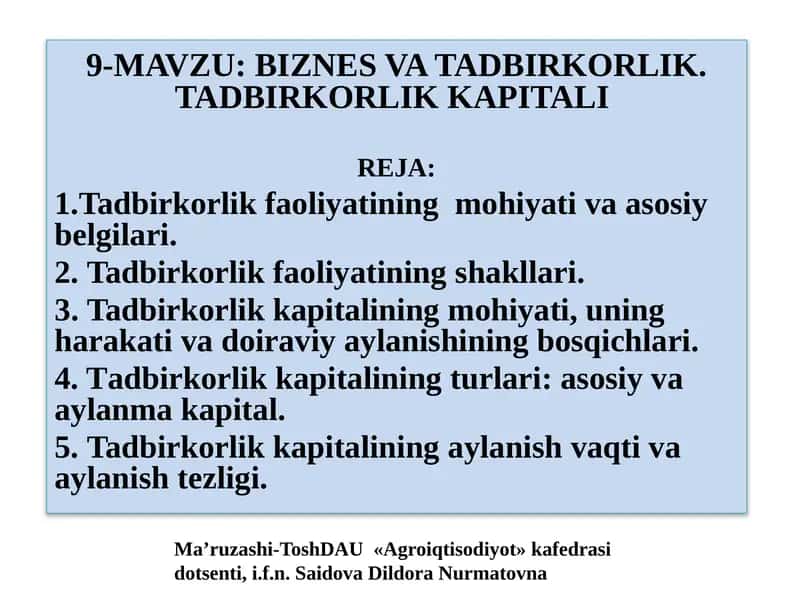 Tadbirkorlik Kapitali