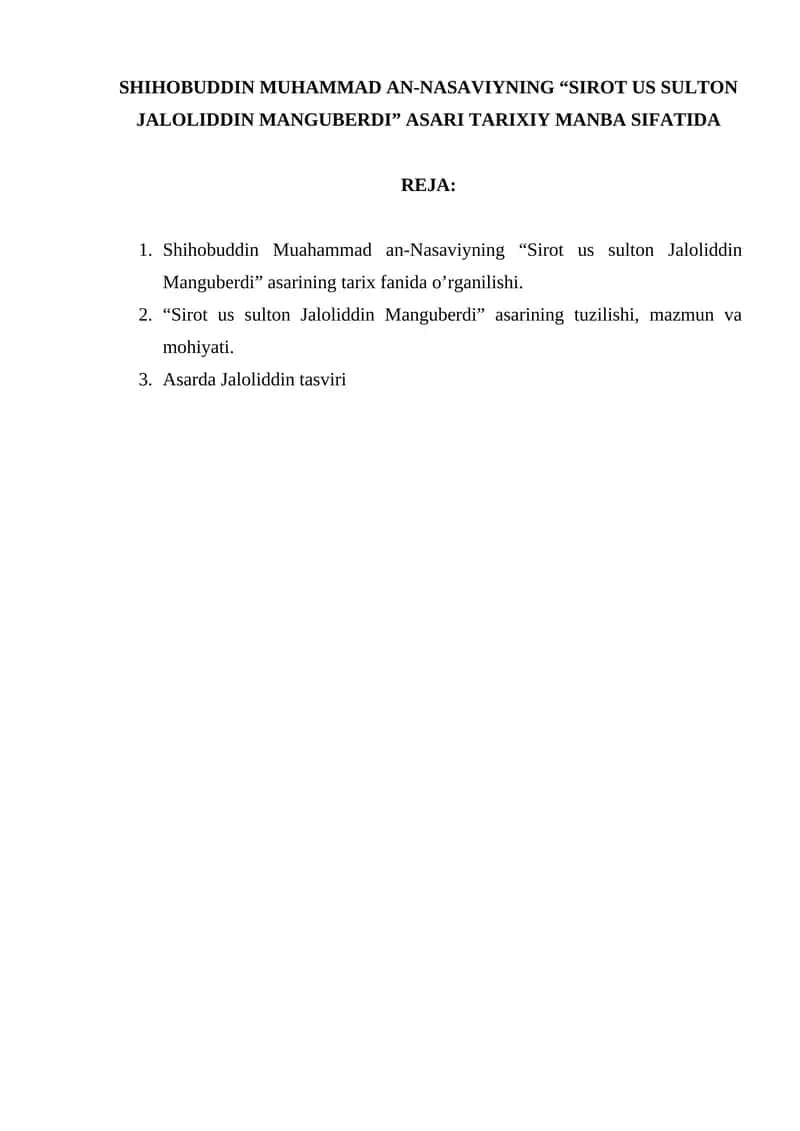 Sirot us sulton Jaloliddin Manguberdi