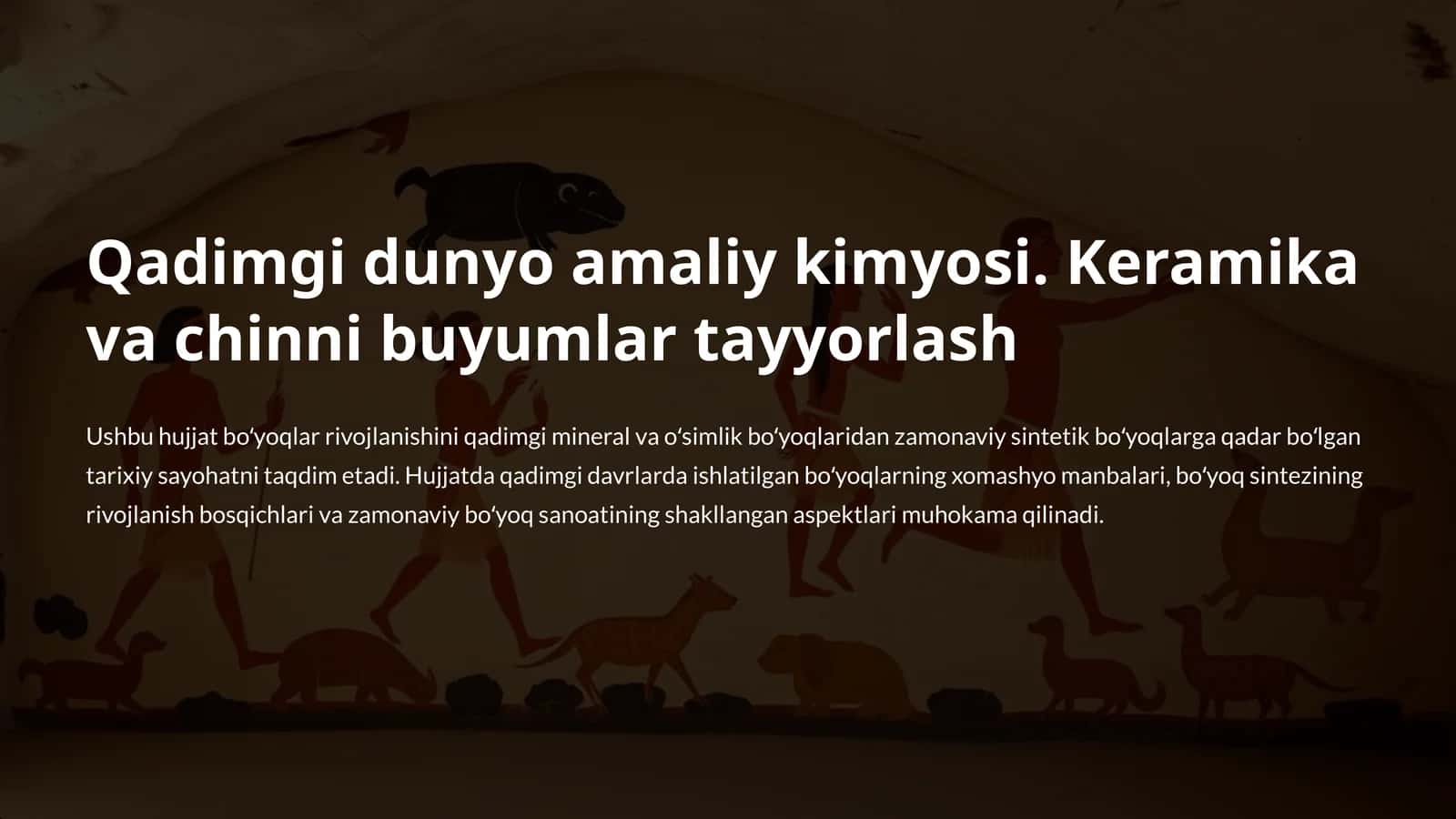 Qadimgi mineral va oʻsimlik boʻyoqlari