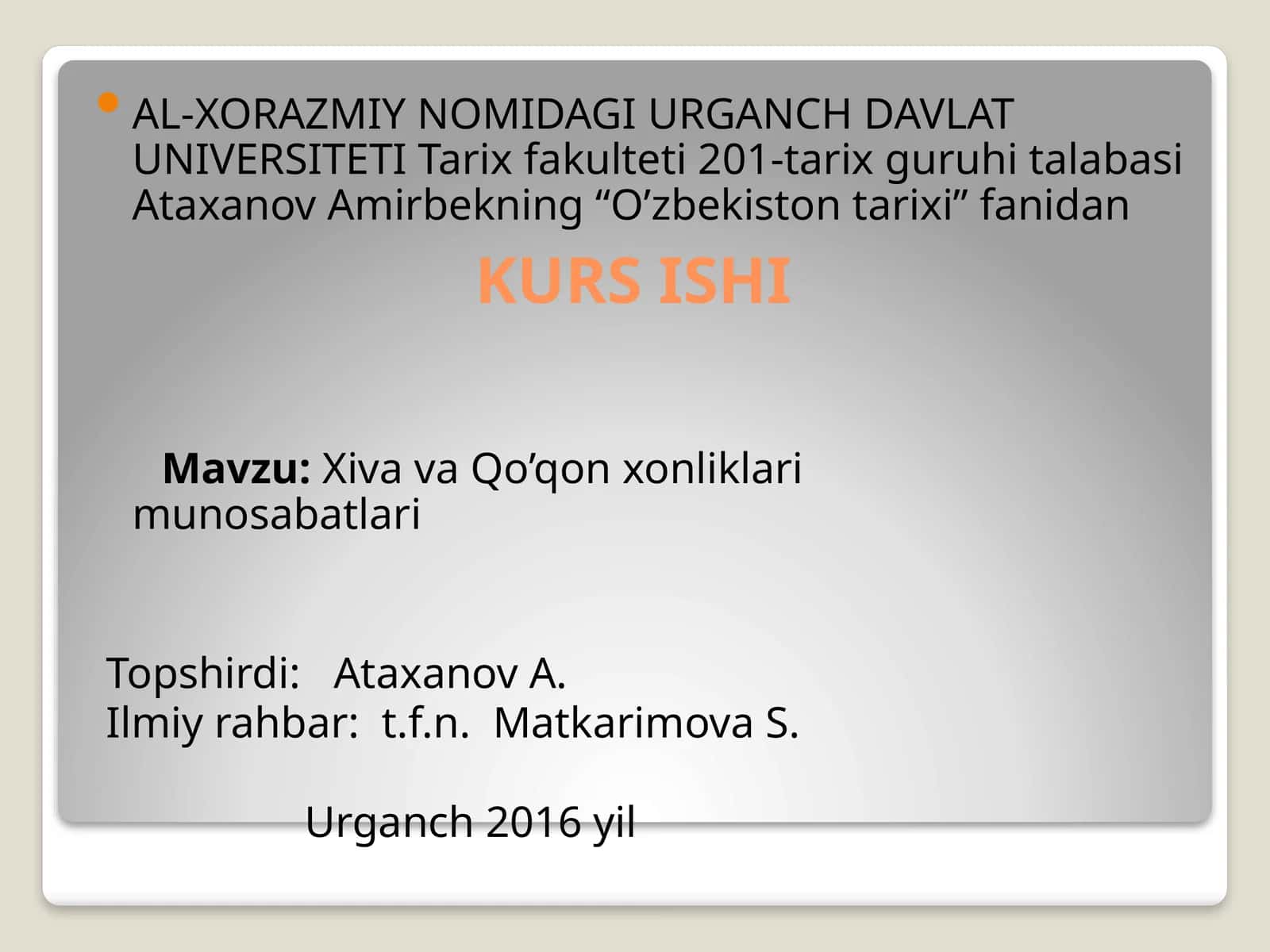 Xiva va Qo’qon xonliklari munosabatlari