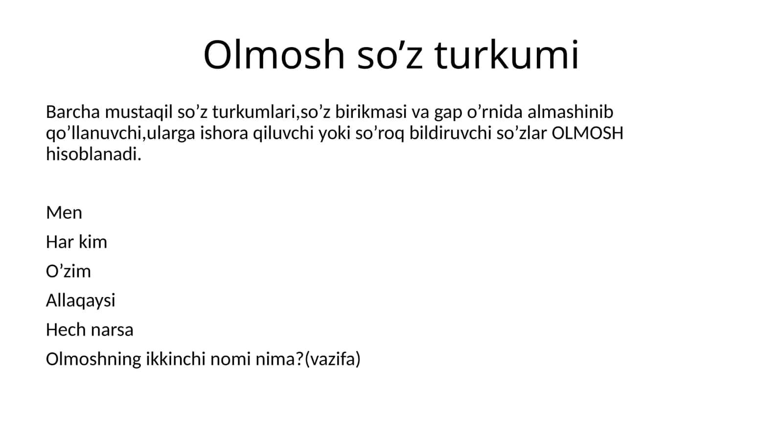 Olmoshso’zturkumi