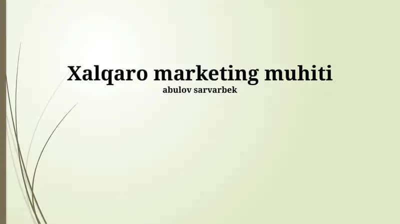 Xalqaro marketing muhiti