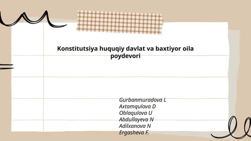 Konstitutsiya huquqiy davlat va baxtiyor oila poydevori