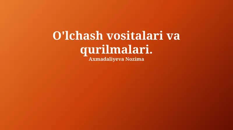 Optik o'lchash asboblari
